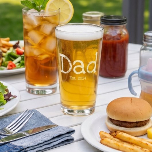 Papa Established Fett Schwarz Weiß Glas