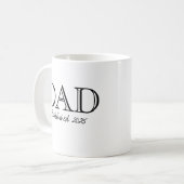 Papa Established Fett Schwarz Weiß Kaffeetasse (Vorderseite Links)