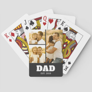 Papa Established Fett Text Schwarz 3 Foto Spielkarten