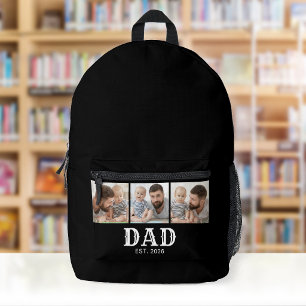 Papa Established Fett Typography Schwarz 3 Foto Bedruckter Rucksack