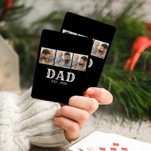 Papa Established Fett Typography Schwarz 3 Foto Spielkarten