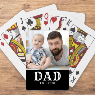 Papa Established Fettgedruckte Typografie Schwarze Spielkarten