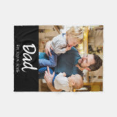 Papa Established Foto Schwarze Schrift Fleecedecke (Vorderseite (Horizontal))