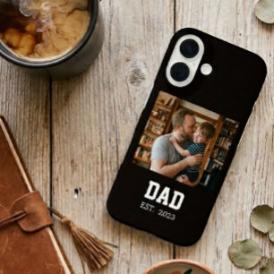 Papa Established Foto Vatertag Geschenk Schwarz iPhone 16 Hülle