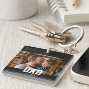 Papa Established Foto Vatertagsgeschenk Schlüsselanhänger