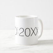 Papa Established Jahr Modernes Skript-Design Kaffeetasse (VorderseiteRechts)