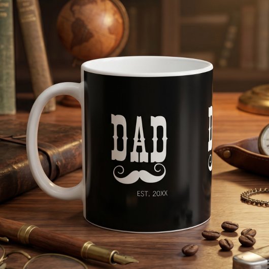 Papa Established Schnurrbart Jahr westlicher Vinta Kaffeetasse