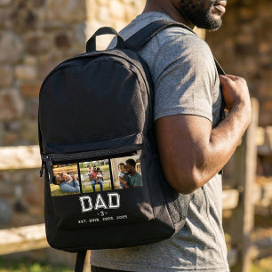 Papa etablierte Jahre Fett Schwarz 3 Foto Bedruckter Rucksack