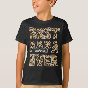 Papa Ever Leopard Karierter Vater Papa T-Shirt