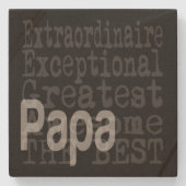 Papa Extraordinaire Steinuntersetzer (Vorderseite)
