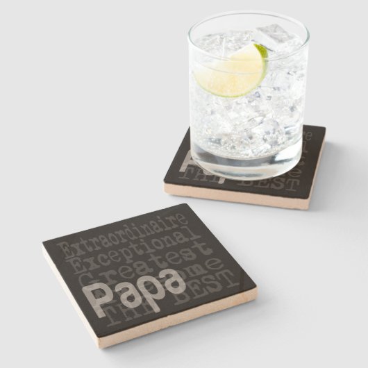 Papa Extraordinaire Steinuntersetzer (Seitenansicht)