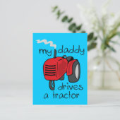 Papa fährt einen Traktor Postkarte (Stehend Vorderseite)