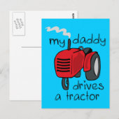 Papa fährt einen Traktor Postkarte (Vorne/Hinten)