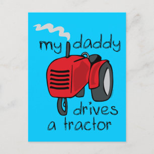 Papa fährt einen Traktor Postkarte
