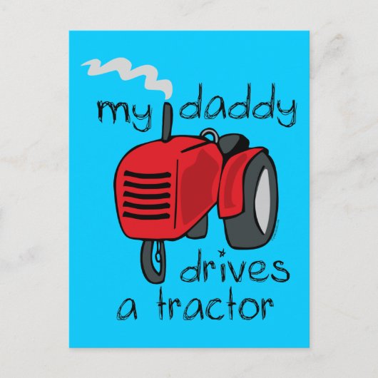 Papa fährt einen Traktor Postkarte (Vorderseite)