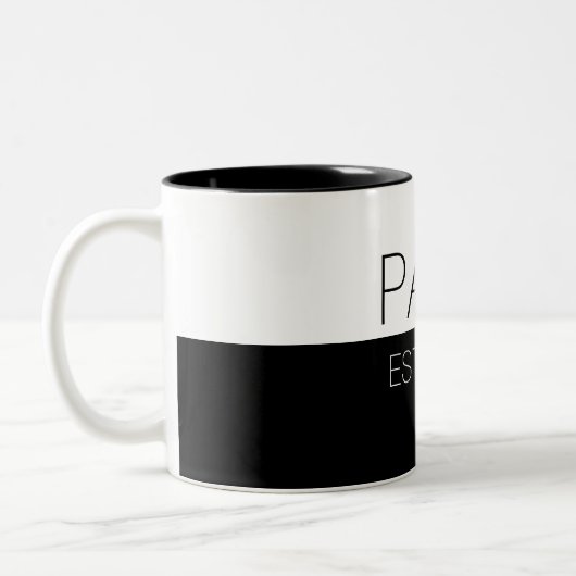 Papa festgelegte Geschenke für Vater | Papa est Zweifarbige Tasse (Links)