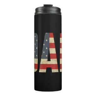 Papa Fett Patriotic American Flag Vatertag Papa Thermosbecher