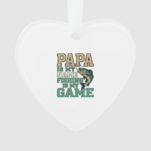 Papa Fischen Ist Mein Spiel Vintage Fisch Shirt De Ornament