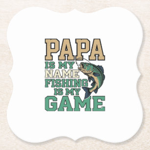 Papa Fischen Ist Mein Spiel Vintage Fisch Shirt De Untersetzer