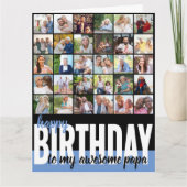 Papa Foto Collage 31 Picture Happy Birthday Card Karte (Vorderseite)