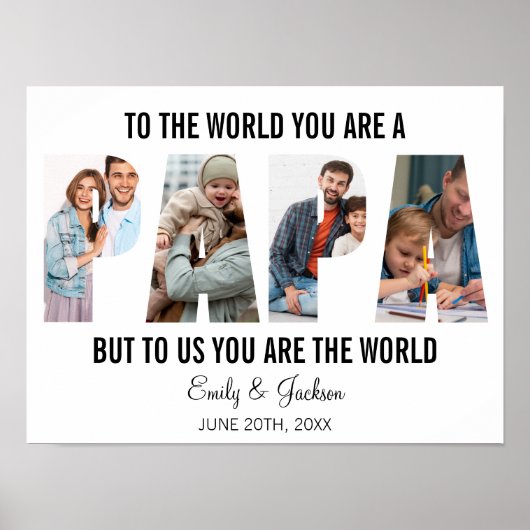 Papa Foto Collage Birthday Papa Present Daddy Poster (Vorne)