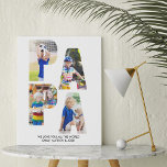 PAPA Foto Collage Cutout Letters Personalisiert Künstlicher Leinwanddruck<br><div class="desc">PAPA Foto Leinwand, personalisiert mit 4 Ihrer Lieblings-Fotos und Ihre individuelle Nachricht. Dieses Design hat Foto Buchstaben ausgeschnitten Typografie bilden das Wort "PAPA" und die Fotovorlage erstellt dies für Sie automatisch. Wenn Sie Probleme mit der schönen Darstellung Ihrer Bilder haben, versuchen Sie, diese im Porträtformat hochzuladen. Dieses Design hat einen...</div>