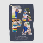 PAPA Foto Collage Letter Cutout Personalisiert Golfhandtuch (Vorderseite)
