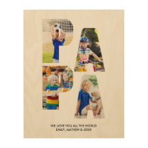PAPA Foto Collage Letter Cutout Rustikal