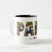 Papa Foto Collage, Vatertag Geschenk Zweifarbige Tasse (Vorderseite Links)