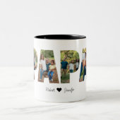 Papa Foto Collage, Vatertag Geschenk Zweifarbige Tasse (Mittel)