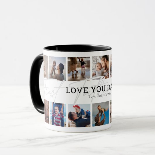 Papa-Foto des ersten Vaters Tasse (Vorderseite Links)