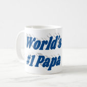 Papa-Foto mit blauem Meertext Kaffeetasse (Vorderseite Links)