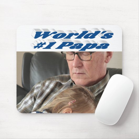 Papa-Foto mit blauem Meertext Mousepad (Mit Mouse)