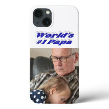 Papa-Foto mit blauem Text