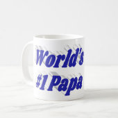 Papa-Foto mit blauem Text Kaffeetasse (Vorderseite Links)