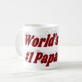 Papa-Foto mit bordeauxfarbenem Text Kaffeetasse (Vorderseite Links)