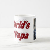 Papa-Foto mit bordeauxfarbenem Text Kaffeetasse (Mittel)