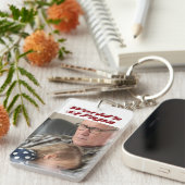 Papa-Foto mit bordeauxfarbenem Text Schlüsselanhänger (Vorderseite rechts)