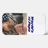 Papa-Foto mit dunkelblauem Text Case-Mate iPhone Hülle (Rückseite (Horizontal))