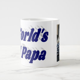 Papa-Foto mit dunkelblauem Text Jumbo-Tasse