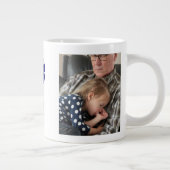 Papa-Foto mit dunkelblauem Text Jumbo-Tasse (Rechts)