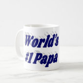 Papa-Foto mit dunkelblauem Text Kaffeetasse (Vorderseite Links)