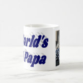 Papa-Foto mit dunkelblauem Text Kaffeetasse (Mittel)