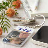 Papa-Foto mit dunkelblauem Text Schlüsselanhänger (Vorderseite rechts)