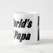Papa-Foto mit schwarzem Text-Riesenkaffee-Tasse Jumbo-Tasse (Vorderseite)