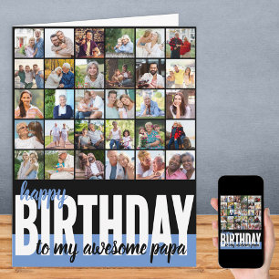 Papa-Fotocollage 31 Bilder Glücklicher Geburtstags Karte