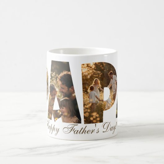 PAPA: Fotocollage Cutout Letters Kaffeetasse (Mittel)