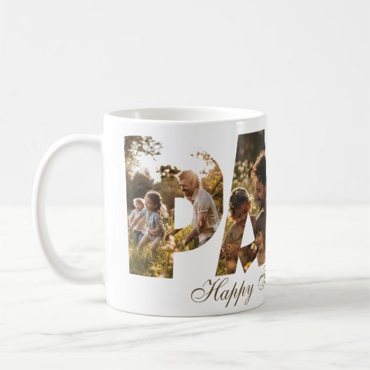 PAPA: Fotocollage Cutout Letters Kaffeetasse (Links)