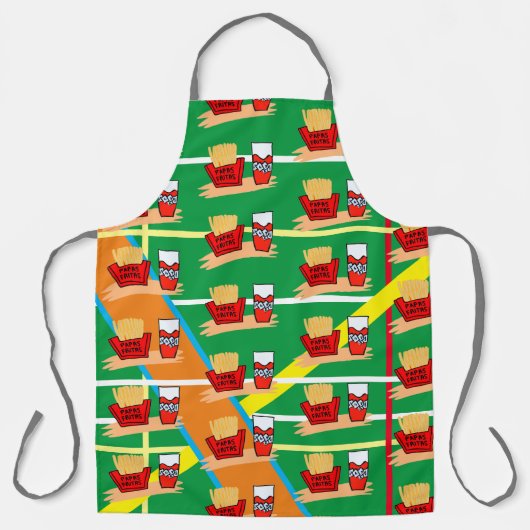 Papa fritas, grüne Schürze (Vorderseite)