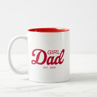 Papa für Mädchen Est. 20XX Vatertag Geschenk für P Zweifarbige Tasse
